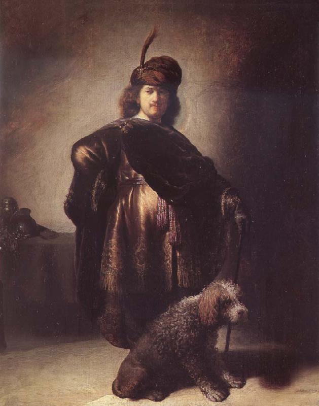 Rembrandt van rijn Self-Portrait with Dog France oil painting art